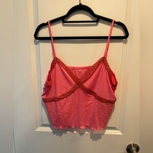 Arizona Jean Company Women's Pink Lace Trim Cami